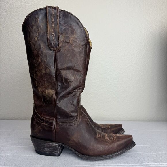 Idyllwind Wildwest Snip Toe Leather Western Boots Cowgirl Rodeo Brown 8 B - Picture 2 of 16